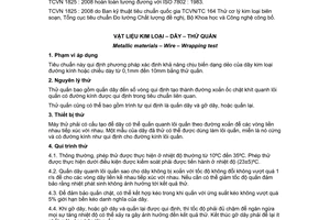 Tiêu chuẩn quốc gia TCVN 1825:2008 (ISO 7802 : 1983) về Vật liệu kim loại – Dây – Thử quấn