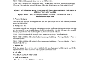 Tiêu chuẩn quốc gia TCVN 7952-3:2008 về hệ chất kết dính gốc nhựa epoxy cho bê tông - Phương pháp thử - Phần 3: Xác định độ thời gian tạo gel