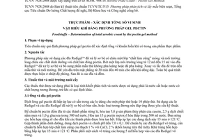 Tiêu chuẩn quốc gia TCVN 7928:2008 về Thực phẩm - Xác định tổng số vi sinh vật hiếu khí bằng phương pháp gel pectin