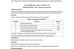 Tiêu chuẩn quốc gia TCVN 1832:2008 về Vật liệu kim loại - Ống - Thử thủy lực