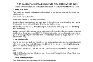 Tiêu chuẩn quốc gia TCVN 5747:2008 (ISO 2639 : 2002) về Thép - Xác định và kiểm tra chiều sâu lớp thấm cacbon và biến cứng