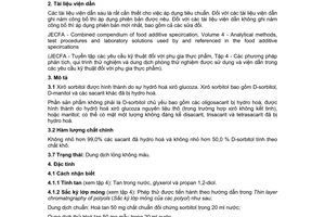 Tiêu chuẩn Việt Nam TCVN 6466:2008 về phụ gia thực phẩm - Xirô sorbitol