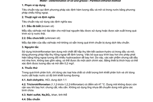 Tiêu chuẩn quốc gia TCVN 7875:2008 về Nước - Xác định dầu và mỡ - Phương pháp chiếu hồng ngoại