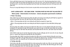 Tiêu chuẩn quốc gia TCVN 6222:2008 (ISO 9174 : 1998) về Chất lượng nước - Xác định crom - Phương pháp đo phổ hấp thụ nguyên tử