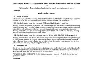 Tiêu chuẩn quốc gia TCVN 6197:2008 (ISO 5961 : 1994) về chất lượng nước - Xác định cadimi bằng phương pháp đo phổ hấp thụ nguyên tử