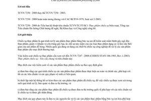 Tiêu chuẩn quốc gia TCVN 7250:2008 (CAC/RCP 19-1979, REV.2-2003) về Quy phạm thực hành chiếu xạ xử lý thực phẩm