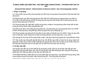 Tiêu chuẩn quốc gia TCVN 7864:2008 (ASTM D 5501-04) về Etanol nhiên liệu biến tính - Xác định hàm lượng etanol - Phương pháp sắc ký khí
