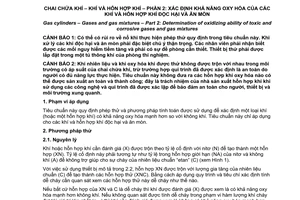 Tiêu chuẩn quốc gia TCVN 6550-2:2008 (ISO 10156-2 : 2005) về Chai chứa khí - Khí và hỗn hợp khí - Phần 2: Xác định khả năng oxy hoá của các khí và hỗn hợp khí độc hại và ăn mòn