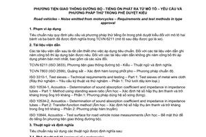 Tiêu chuẩn quốc gia TCVN 7881:2008 về Phương tiện giao thông đường bộ - Tiếng ồn phát ra từ mô tô - Yêu cầu và phương pháp thử trong phê duyệt kiểu