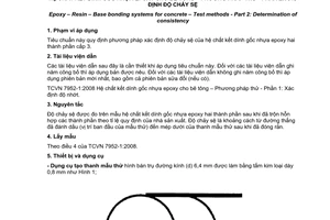 Tiêu chuẩn quốc gia TCVN 7952-2:2008 về hệ chất kết dính gốc nhựa epoxy cho bê tông - Phương pháp thử - Phần 2: Xác định độ chảy sệ