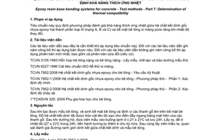Tiêu chuẩn quốc gia TCVN 7952-7:2008 về hệ chất kết dính gốc nhựa epoxy cho bê tông - Phương pháp thử - Phần 7: Xác định khả năng thích ứng nhiệt
