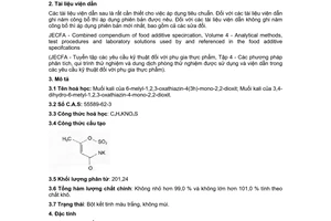 Tiêu chuẩn Việt Nam TCVN 6464:2008 về phụ gia thực phẩm - Kali axesulfam