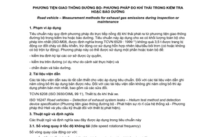 Tiêu chuẩn quốc gia TCVN 6204:2008 (ISO 3929 : 2003) về Phương tiện giao thông đường bộ - Phương pháp đo khí thải trong kiểm tra hoặc bảo dưỡng