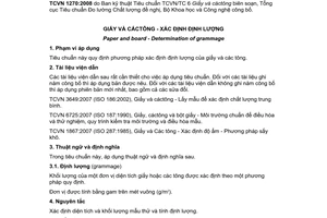 Tiêu chuẩn quốc gia TCVN 1270:2008 (ISO 536:1995) về Giấy và các tông - Xác định định lượng