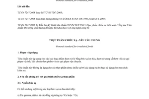 Tiêu chuẩn quốc gia TCVN 7247:2008 (CODEX STAN 106-1983, REV.1-2003) về Thực phẩm chiếu xạ - Yêu cầu chung