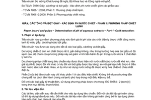 Tiêu chuẩn quốc gia TCVN 7066-1:2008 (ISO 6588–1:2005) về Giấy, cáctông và bột giấy - Xác định pH nước chiết - Phần 1: Phương pháp chiết lạnh