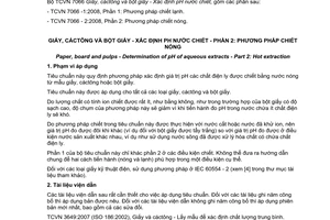 Tiêu chuẩn quôc gia TCVN 7066-2:2008 (ISO 6588-2:2005) về Giấy, các tông và bột giấy - Xác định pH nước chiết - Phần 2: Phương pháp chiết nóng