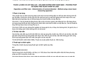 Tiêu chuẩn quốc gia TCVN 5077:2008 (ISO 2971:1998) về Thuốc lá điếu và cây đầu lọc - Xác định đường kính danh định - Phương pháp sử dụng thiết bị đo chùm tia laze