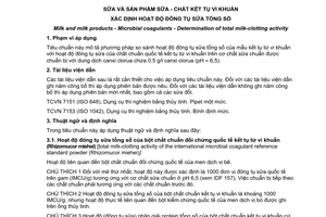 Tiêu chuẩn quốc gia TCVN 7907:2008 (ISO 15174:2002) về Sữa và sản phẩm sữa - Chất kết tụ vi khuẩn - Xác định hoạt độ đông tụ sữa tổng số