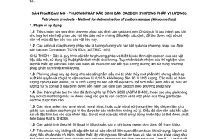 Tiêu chuẩn quốc gia TCVN 7865:2008 (ASTM D 4530 - 06e1) về Sản phẩm dầu mỏ - Phương pháp xác định cặn cacbon (Phương pháp vi lượng)