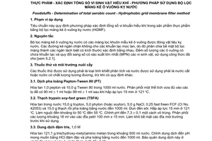 Tiêu chuẩn quốc gia TCVN 7923:2008 về Thực phẩm - Xác định tổng số vi sinh vật hiếu khí - Phương pháp sử dụng bộ lọc màng kẻ ô vuông kỵ nước