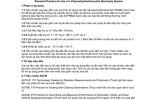 Tiêu chuẩn quốc gia TCVN 7911:2008 (ISO/ASTM 51276:2002) về Tiêu chuẩn thực hành sử dụng hệ đo liều polymetylmetacrylat