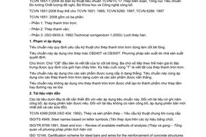 Tiêu chuẩn Việt Nam TCVN 1651-1:2008 về thép cốt bê tông  - phần 1: thép thanh tròn trơn do Bộ Khoa học và Công nghệ ban hành
