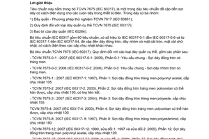 Tiêu chuẩn quốc gia TCVN 7675-0-3:2008 (IEC 60317-0-3 : 2008) về Quy định đối với các loại dây quấn cụ thể - Phần 0-3: Yêu cầu chung - Sợi dây nhôm tròn có tráng men