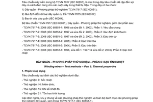 Tiêu chuẩn quốc gia TCVN 7917-6:2008 (IEC 60851-6:1996/ Amd 1: 1997, Amd 2: 2003) về Dây quấn - Phương pháp thử nghiệm - Phần 6: Đặc tính nhiệt