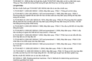 Tiêu chuẩn quốc gia TCVN 6627-14:2008 (IEC 60034-14 : 2003, Amd. 1 : 2007) về Máy điện quay – Phần 14: Rung cơ khí của máy điện có chiều cao tâm trục bằng 56 mm và lớn hơn – Đo, đánh giá và giới hạn độ khắc nghiệt rung