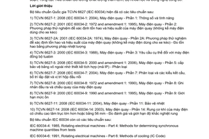 Tiêu chuẩn quốc gia TCVN 6627-5:2008 (IEC 60034-5: 2000, Amd. 1 : 2006) về Máy điện quay – Phần 5: Cấp bảo vệ bằng vỏ ngoài nhờ thiết kế tích hợp (mã IP) – Phân loại