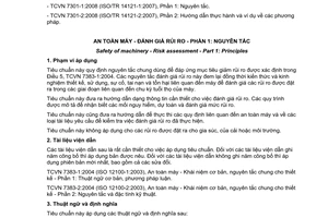 Tiêu chuẩn quốc gia TCVN 7301-1:2008 (ISO 14121-1 : 2007) về An toàn máy - Đánh giá rủi ro - Phần 1: Nguyên tắc