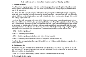 Tiêu chuẩn quốc gia TCVN 7858:2008 (ISO 3574:1999) về Thép tấm các bon cán nguội chất lượng thương mại và chất lượng dập vuốt