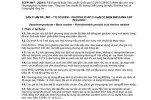 Tiêu chuẩn quốc gia TCVN 3167:2008 (ASTM D 2896 – 07a) về Sản phẩm dầu mỏ - Trị số kiềm - Phương pháp chuẩn độ điện thế bằng axit pecloric