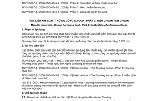 Tiêu chuẩn quốc gia TCVN 5887-3:2008 (ISO 4545-3 : 2005) về Vật liệu kim loại - Thử độ cứng Knoop - Phần 3: Hiệu chuẩn tấm chuẩn