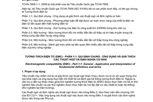 Tiêu chuẩn quốc gia TCVN 7909-1-1:2008 (IEC/TR 61000-1-1 : 1992) về Tương thích điện từ (EMC) - Phần 1-1: Quy định chung - Ứng dụng và giải thích các thuật ngữ và định nghĩa cơ bản