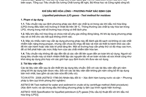 Tiêu chuẩn quốc gia TCVN 3165:2008 (ASTM D 2158 - 05) về Khí dầu mỏ hóa lỏng - Phương pháp xác định cặn