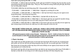 Tiêu chuẩn quốc gia TCVN 4683-5:2008 (ISO 965 - 5: 1998) về Ren hệ mét thông dụng ISO - Dung sai - Phần 5: Kích thước giới hạn ren trong lắp với ren ngoài mạ kẽm nhúng nóng có kích thước lớn nhất của vị trí miền dung sai h trước khi mạ