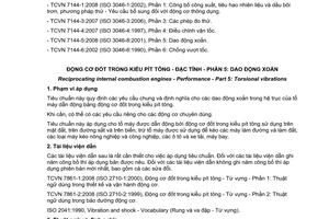 Tiêu chuẩn quốc gia TCVN 7144-5:2008 (ISO 3046-5:2001) về Động cơ đốt trong kiểu pít tông - Đặc tính - Phần 5: Dao động xoắn