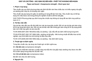 Tiêu chuẩn quốc gia TCVN 6895:2008 (ISO 9895:1989) về Giấy và cáctông - Xác định độ bền nén - Phép thử khoảng nén ngắn