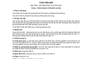 Tiêu chuẩn Việt Nam TCVN 5268:2008 về mật ong - xác định hoạt lực diastaza