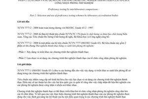 Tiêu chuẩn quốc gia TCVN 7777-2:2008 (ISO/IEC GUIDE 43-2 : 1997) về Thử nghiệm thành thạo bằng so sánh liên phòng thí nghiệm - Phần 2: Lựa chọn và sử dụng các chương trình thử nghiệm thành thạo của tổ chức công nhận phòng thí nghiệm