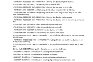 Tiêu chuẩn quốc gia TCVN 6663-3:2008 (ISO 5667-3 : 2003) về Chất lượng nước - Lấy mẫu - Phần 3: Hướng dẫn bảo quản và xử lý mẫu