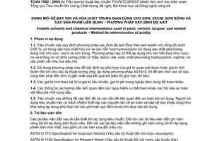 Tiêu chuẩn quốc gia TCVN 7892:2008 (ASTM D 1613 - 06) về Dung môi dễ bay hơi và hoá chất trung gian dùng cho sơn, vecni, sơn bóng và các sản phẩm liên quan - Phương pháp xác định độ axit
