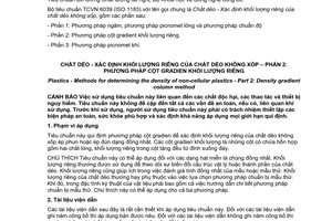 Tiêu chuẩn quốc gia TCVN 6039-2:2008 (ISO 1183-2 : 2004) về Chất dẻo - Xác định khối lượng riêng của chất dẻo không xốp - Phần 2: Phương pháp cột gradien khối lượng riêng