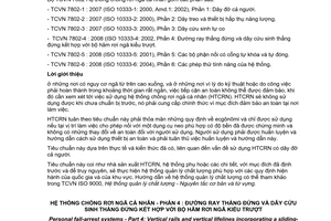 Tiêu chuẩn quốc gia TCVN 7802-4:2008 (ISO 10333 - 4 : 2002) về Hệ thống chống rơi ngã cá nhân - Phần 4: Đường ray thẳng đứng và dây cứu sinh thẳng đứng kết hợp với bộ hãm rơi ngã kiểu trượt
