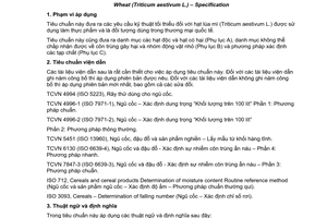 Tiêu chuẩn Việt Nam TCVN 6095:2008 (ISO 7970:2000) về hạt lúa mì (Triticum aestivum L.) - Các yêu cầu