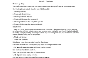 Tiêu chuẩn Việt Nam TCVN 4995:2008 (ISO 5527:1995) về ngũ cốc - thuật ngữ và định nghĩa