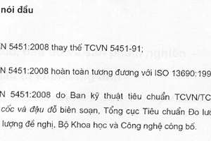 Tiêu chuẩn Việt Nam TCVN 5451:2008 (ISO 13690:1999) về ngũ cốc, đậu đỗ và sản phẩm nghiền - lấy mẫu từ khối hàng tĩnh