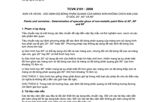 Tiêu chuẩn quốc gia TCVN 2101:2008 về Sơn và vecni - Xác định độ bóng phản quang của màng sơn không chứa kim loại ở góc 20 độ, 60 độ và 85 độ